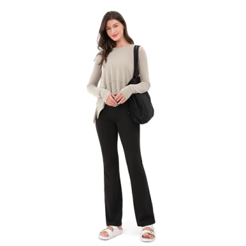 ODODOS Women Long Sleeve Tee with Thumb Hole - Yoga & Gym