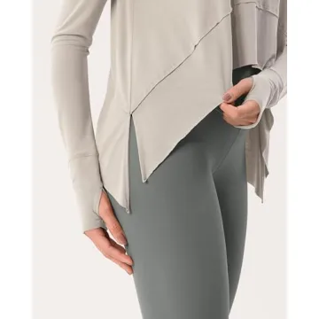 ODODOS Women Long Sleeve Tee with Thumb Hole - Yoga & Gym