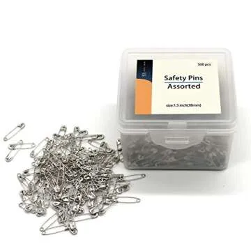 vrupin 1.5Inch/38mm Safety Pins Bulk (38mm-500pcs)