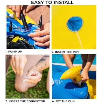 Zone Tech Harbor Master Inflatable Patrol Boat Pool Float Ride-on, Fun Water Toy Squirter, for Kids & Adults, Sturdy Handles, Easy Inflation