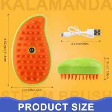 Cat Steam Brush, 3 in 1 Cat Steamy Brush Cleanser, Silicone Massage Grooming Brush, Pet Hair Cleanin...