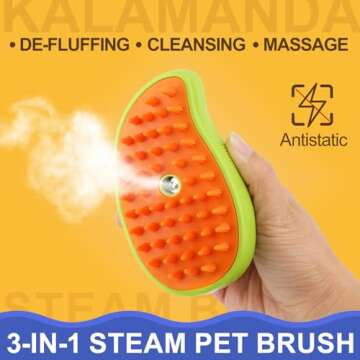 3 in 1 Cat Steamy Brush for Effective Pet Grooming