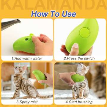 3 in 1 Cat Steamy Brush for Effective Pet Grooming