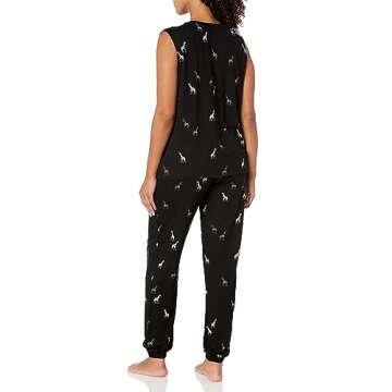 PJ Salvage Women's Loungewear Giraffe Manor Pajama Pj Set, Black, S