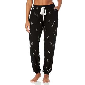 PJ Salvage Women's Loungewear Giraffe Manor Pajama Pj Set, Black, S