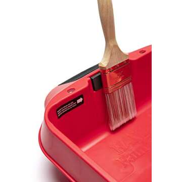 Handy Paint Tray, Deep-Well Design Holds Up to a Gallon of Paint or Stain, Sturdy Handles on Both Ends, Integrated Magnetic Brush Holder