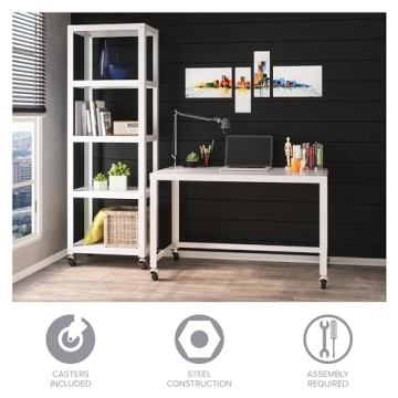 Mobile Metal Desk Workstation for Home Office Needs