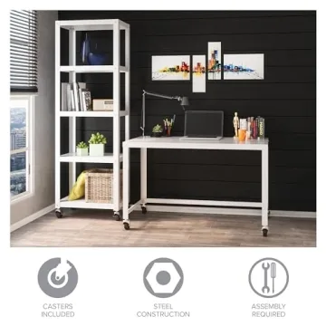 Mobile Metal Desk Workstation for Home Office Needs