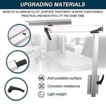 osemar Removable RV Table Leg, Adjustable 360 Degree Rotation Aluminum Alloy Laptop Table Mount Bracket fit for RV Boat Yachts Motorhome Caravan