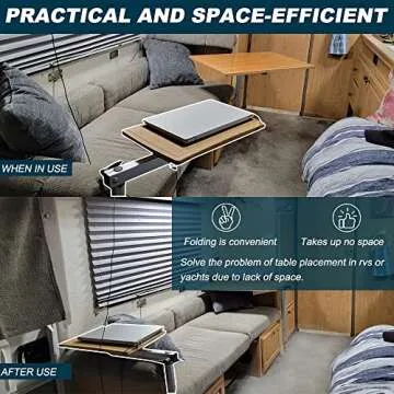 osemar Removable RV Table Leg, Adjustable 360 Degree Rotation Aluminum Alloy Laptop Table Mount Bracket fit for RV Boat Yachts Motorhome Caravan