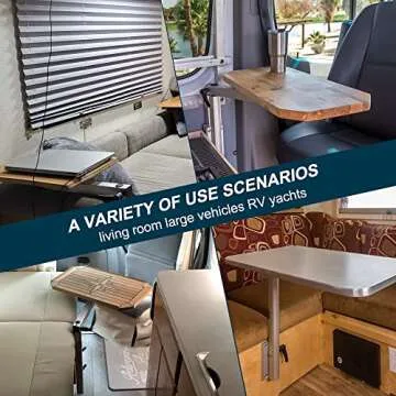 osemar Removable RV Table Leg, Adjustable 360 Degree Rotation Aluminum Alloy Laptop Table Mount Bracket fit for RV Boat Yachts Motorhome Caravan