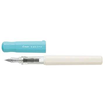 PILOT Kakuno Fountain Pen, White/Turquoise Barrel, Fine Nib (90124)