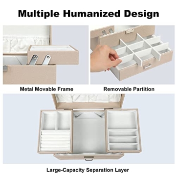 Dajasan 3 Layers Jewelry Box Organizer for Women