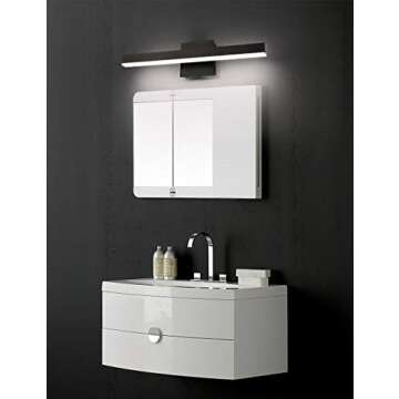 Joossnwell LED Bathroom Vanity Lighting Fixture Morden Bath Light Bar 23.62" Inch Black Wall Sconce 18W 4000K