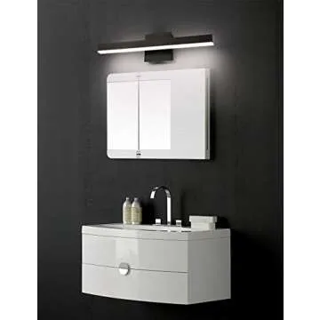 Joossnwell LED Bathroom Vanity Lighting Fixture Morden Bath Light Bar 23.62" Inch Black Wall Sconce 18W 4000K
