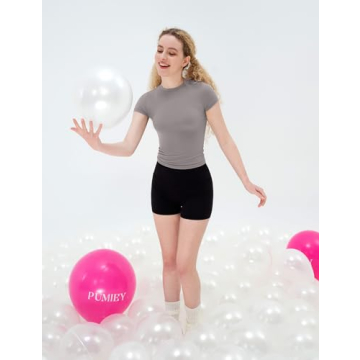 PUMIEY Women’s Stylish Soft Crew Neck Short Sleeve Tops