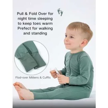 JunNeng 2 Pack Baby Boy Romper Long Sleeve Infant Cotton Jumpsuit with 2-way Zippers for Comfy Summer Sleeper Dark Green+Light Green 3-6 Months