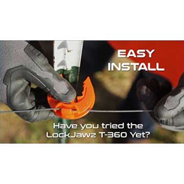 LockJawz T-Post Fence Insulator in Bright Orange