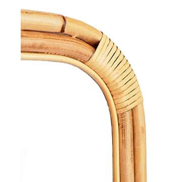 SORBARIA Natural Rattan Mirror - 24x36 Elegant Design