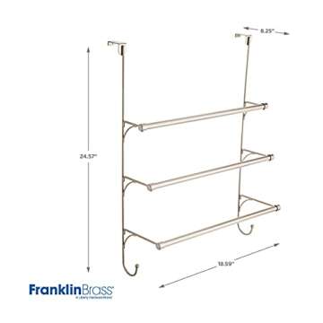 Franklin Brass 193153-FN Over-the- Door Towel Rack, 18.59 x 8.25 x 24.57 Inches, Satin Nickel