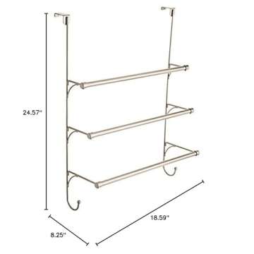 Franklin Brass 193153-FN Over-the- Door Towel Rack, 18.59 x 8.25 x 24.57 Inches, Satin Nickel