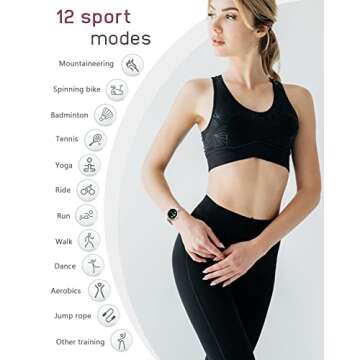 Smart Watch for Women IP68 Waterproof, Round Women's Watch for iOS Android Phones Fitness Tracker Sm...