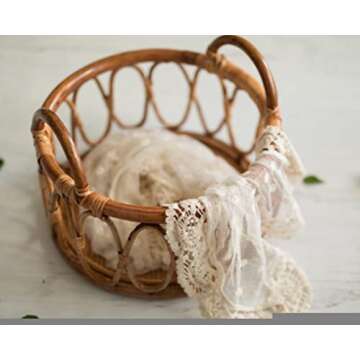 iBACKDROP Wooden Basin for Newborn Baby Photography Props