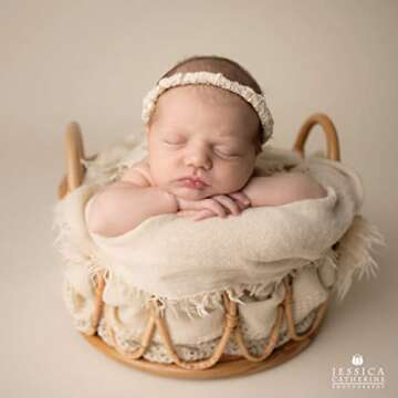 iBACKDROP Wooden Basin for Newborn Baby Photography Props