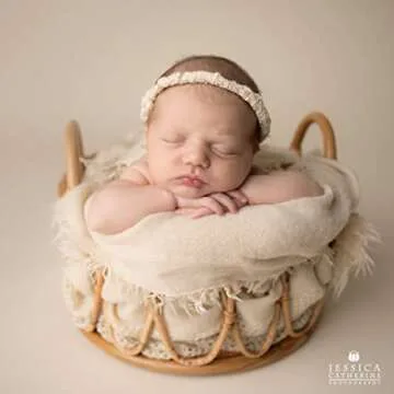 iBACKDROP Wooden Basin for Newborn Baby Photography Props