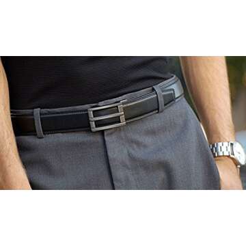 KORE Men’s Full-Grain Leather Track Belt | “Excel” Alloy Buckle