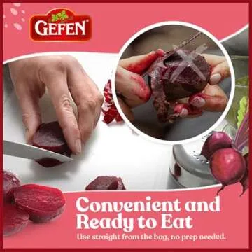 Gefen Organic Red Beets, Whole, Peeled, Cooked & Ready to Eat, 1.1lb (3 Pack)