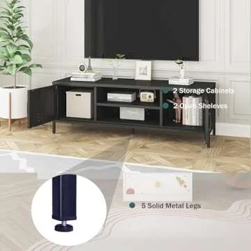 Steehoom Modern Metal TV Stand for 55-60 Inch TVs