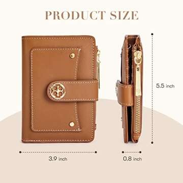 Missnine Small Wallet for Women RFID Compact Wallet Vegan Leather Bifold Ladies Wallet with Card Hol...