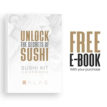 Alas Complete 20 Piece Sushi Making Set - Kit for Beginners & Pros with Knife, 2 Mats, Rice Bazooka and Dipping Plate