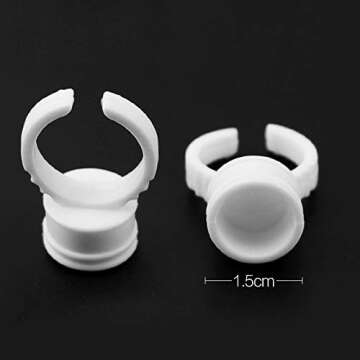 100PCS Disposable Plastic Nail Art Tattoo Glue Pallet Holder Eyelash Extension Rings Adhesive Pigmen...