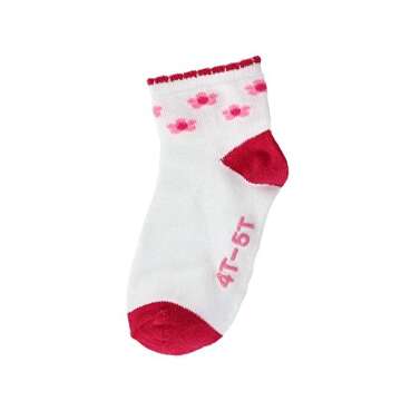 Hanes Girls' Toddler Ankle Socks, Assorted, 6/4T-5T Months (Pack of 6)