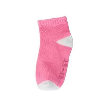 Hanes Girls' Toddler Ankle Socks - Assorted 6-Pack