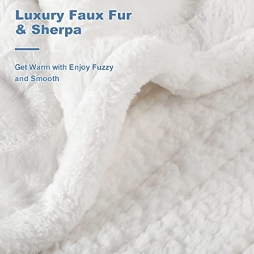 Coomiss Heated Blanket Electric Throw Luxury Faux Fur with Fast Heating