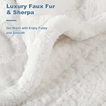 Coomiss Heated Blanket Electric Throw Luxury Faux Fur with Fast Heating