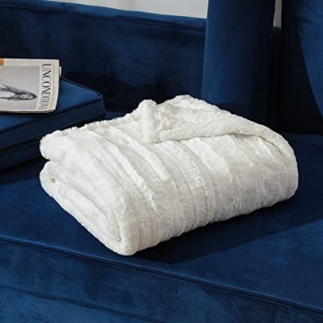 Coomiss Heated Blanket Electric Throw Luxury Faux Fur with Fast Heating