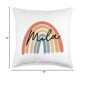 Personalized Rainbow Nursery Throw Pillow for Babies