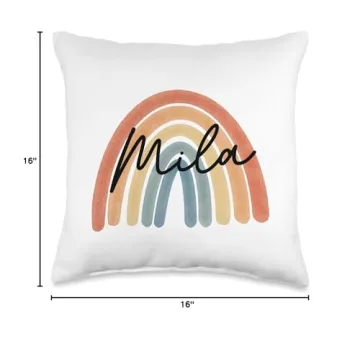 Personalized Rainbow Nursery Throw Pillow for Babies