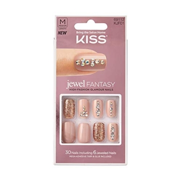 KISS Jewel Fantasy Nails Medium Length KJF01 for Glamorous Looks