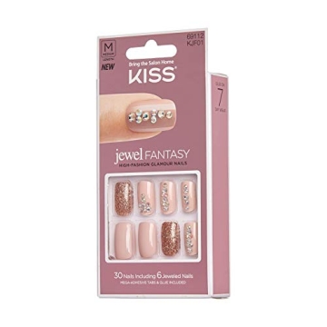 KISS Jewel Fantasy Nails Medium Length KJF01 for Glamorous Looks