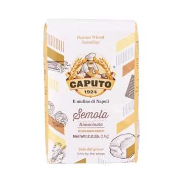 Antimo Caputo Semolina Flour 2.2 LB (Pack of 2) Bulk Italian Durum Semola Flour - All Natural Dough for Fresh Pasta