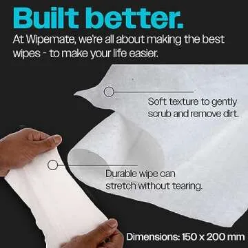 WIPEMATE Disposable Sneaker and Sole Cleaner, Premium Sneaker Cleaning Wipes, Wipe Mate Flow Pack Quick Wipes Remove Dirt, Grime & Stains, Erase Scuffs off Sneakers and Shoes Effortlessly! – 12 Count