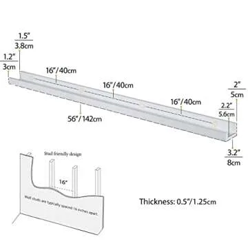 Wallniture Denver White Modern Wall Mount Floating Shelves – Long Narrow Picture Ledge - 56 Inch Long Set of 2 - Mounting Hardware Included