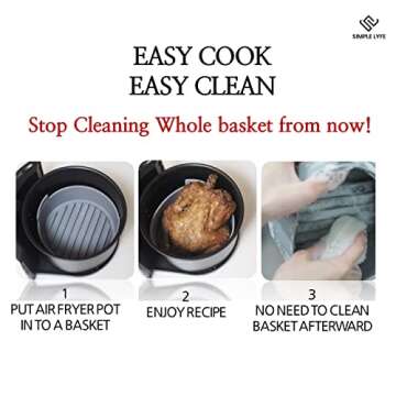 Air Fryer Silicone Pot | Food Safe Air fryers Oven Accessories | Replacement of Flammable Parchment ...