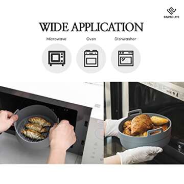 Air Fryer Silicone Pot | Food Safe Air fryers Oven Accessories | Replacement of Flammable Parchment Liner Paper | No More Harsh Cleaning Basket After Using Airfryer for 2 to 2.3 QT (Small - 6.3 inch)