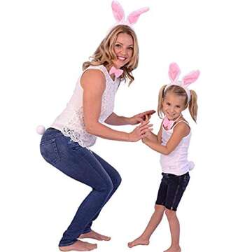 Jashem Plush Bunny Ears Hairbands 6 Pieces Cute Bunny Ears Headband Rabbit Ear Bunny Costume for Eas...